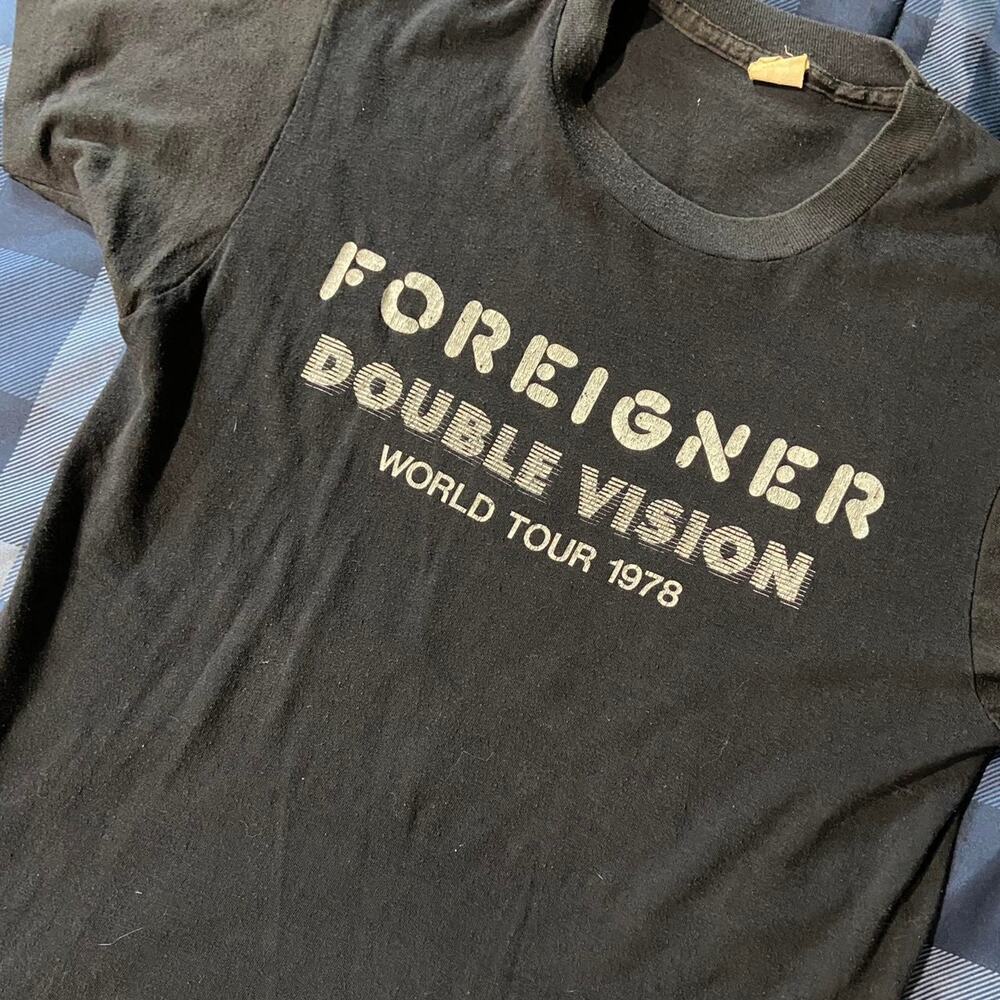 Vintage single stitch made in usa 1978 Foreigner Double Vision tour tee